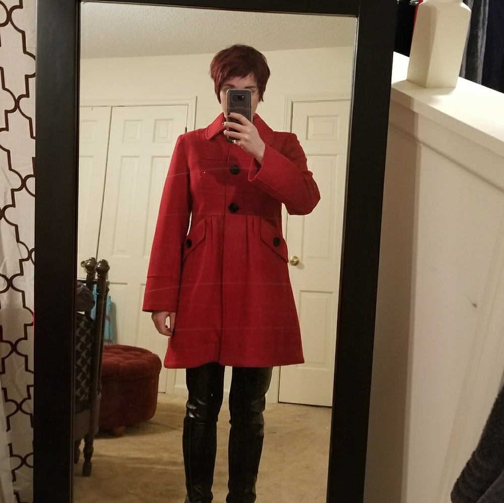 Red peacoat